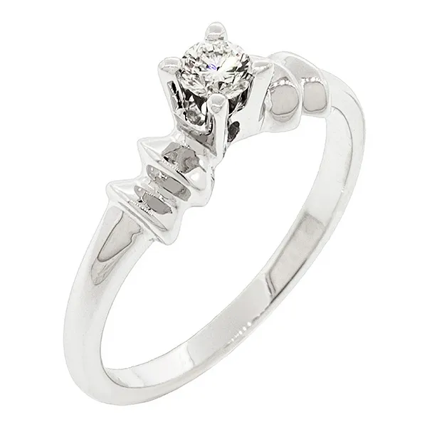 Δαχτυλίδι μονόπετρο με διαμάντι 0.16ct  λευκόχρυσο 18Κ. RD0922