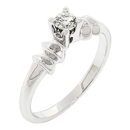 Δαχτυλίδι μονόπετρο με διαμάντι 0.16ct  λευκόχρυσο 18Κ. RD0922