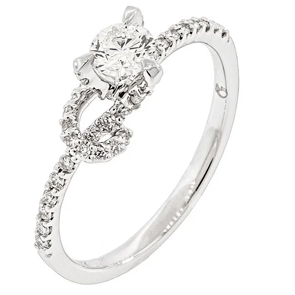 Δαχτυλίδι μονόπετρο με διαμάντι 0.26ct λευκόχρυσο 18Κ. RD2000