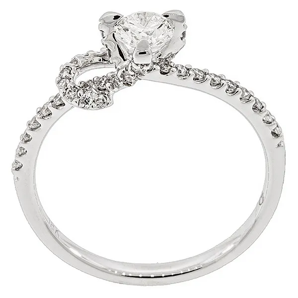Δαχτυλίδι μονόπετρο με διαμάντι 0.26ct λευκόχρυσο 18Κ. RD2000