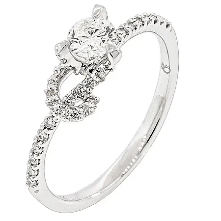 Δαχτυλίδι μονόπετρο με διαμάντι 0.26ct  λευκόχρυσο 18Κ. RD2000