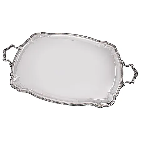 Ασημένιος δίσκος 62X37CM με χειροποίητες λεπτομέριες..SIL2190