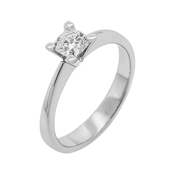 Μονόπετρο δαχτυλίδι 18κ με διαμάντι cuchion 0.50ct με πιστοποίηση GIA. RD15988
