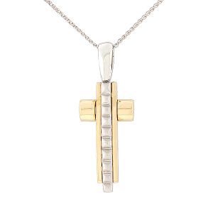 Χρυσός ιδιαίτερος σταυρός σε μοναδικό σχεδιασμό 14 καρατίων. CRA0044