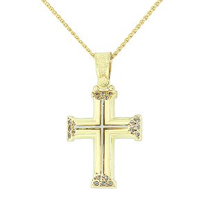 Χρυσός σταυρός ΤΡΙΑΝΤΟΣ σε 14 καράτια. CRK0318