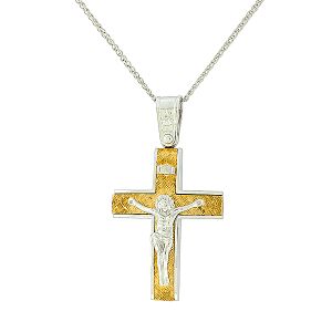 Επιβλητικός χρυσός ανδρικός σταυρός με Εσταυρωμένο σε 14 καράτια. CRA0681