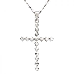Λευκόχρυσος σταυρός με διαμάντια 0.33ct σε 18 καράτια. CR00880