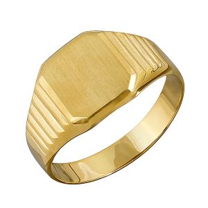 Χρυσό ανδρικό δαχτυλίδι με πλακα για σκαλισμα σε 14 καράτια.RA10216