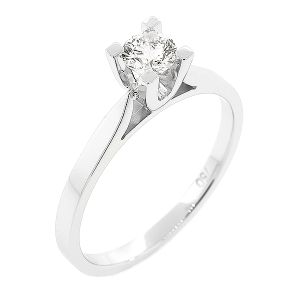 Λευκόχρυσο μονόπετρο δαχτυλίδι 18 καράτια με διαμάντι 0.30ct D IF και πιστοποίηση GIA. RD17567