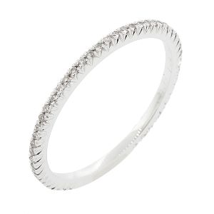 Ολόβερο λευκόχρυσο δαχτυλίδι 18 καράτια με διαμάντια 0.16ct. RL11659
