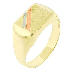 Χρυσό ανδρικό δαχτυλίδι 14 καράτια στα τρι χρωματα του χρυσού. RA1255