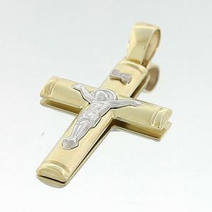 Χρυσός ανδρικός σταυρός με τον Εσταυρωμένο μαζί με αλυσίδα σε 9 καράτια. CRA12773