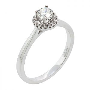 Λαμπερό μονόπετρο δαχτυλίδι λευκόχρυσο 18κ με διαμάντι 0.33ct . RD13028