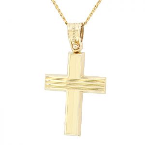 Ανδρικός λουστρέ σταυρός σε χρυσό 18 καρατίων. CRA13071