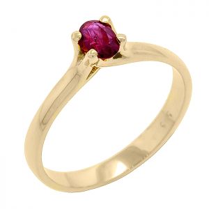 Μονόπετρο δαχτυλίδι σε κίτρινο χρυσό 14 καράτια με ρουμπίνι 0.31ct.RD13609