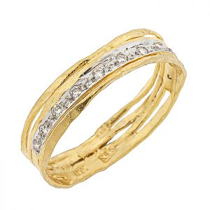 Χειροποίητο κομψό δαχτυλίδι χρυσό σε 18 καράτια με διαμάντια. RΚ14463