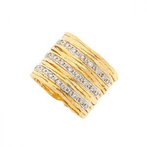 Χειροποίητο εντυπωσιακό δαχτυλίδι χρυσό σε 14 καράτια με διαμάντια. RΚ18337