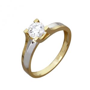 Μονόπετρο δαχτυλίδι δεμένο σε χρυσό 14 καράτια με ζιργκόν. RZ14652