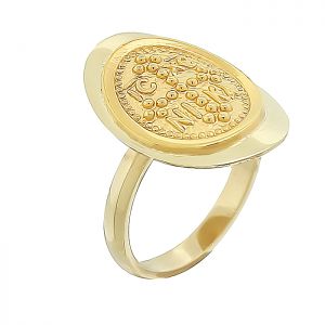 Δαχτυλίδι χρυσό 14Κ με Κωνσταντινάτο. RZ14671