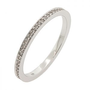 Λευκόχρυσο δαχτυλίδι ολόβερο 18 καράτια με διαμάντια  0.19ct. RL14728