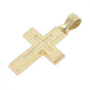 Σκαλιστός χρυσός σταυρός ΤΡΙΑΝΤΟΣ σε 14 καράτια. CRA14797