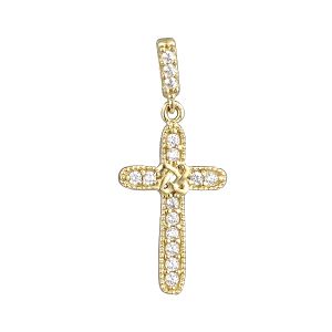 Μικρός γυναικείος σταυρός χρυσός 14 καρατια με αλυσίδα. CRK15388