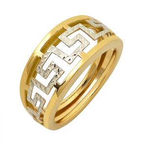 Χρυσό κομψό δαχτυλίδι μαίανδρος 14 καράτια.RZ20193