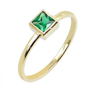 Χρυσό δαχτυλίδι με πράσινη πέτρα 14 καράτια.RZ15842