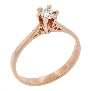 Μονόπετρο δαχτυλίδι 18κ σε ροζ χρυσό με διαμάντι IGI 0.18ct F VS2. RD16089