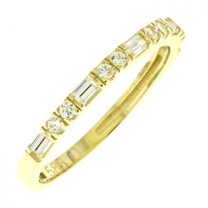 Μοντέρνο σειρέ χρυσό δαχτυλίδι με ζιργκόν στα 14 καράτια. RZ16249
