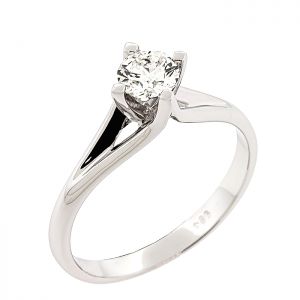 Δαχτυλίδι λευκόχρυσο μονόπετρο 18Κ με διαμάντι 0.41ct. RD17600