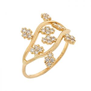 Χειροποίητο δαχτυλίδι χρυσό σε 18 καράτια με διαμάντια. RK16492