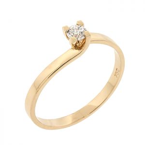 Μονόπετρο δαχτυλίδι κίτρινος χρυσός 18κ με διαμάντι 0.15ct. RD16834