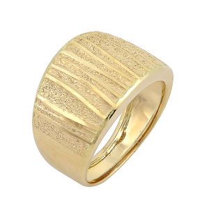 Εντυπωσιακό χρυσό δαχτυλίδι με ματ επεξεργασία σε 14 καράτια.RZ16882