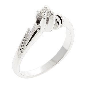 Λευκόχρυσο μονόπετρο δαχτυλίδι 18 καράτια με διαμάντι 0.13ct. RD1699
