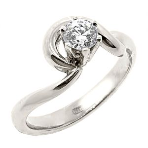 Μονόπετρο δαχτυλίδι πλατίνα 950° με διαμάντι κορυφαίας ποιότητας 0.40ct με πιστοποίηση  IGI. RD1742
