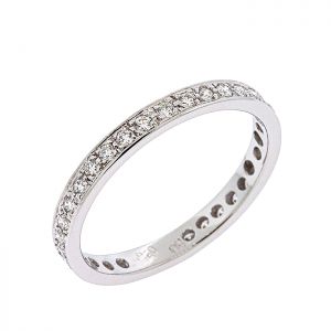 Λευκόχρυσο ολόβερο σειρέ δαχτυλίδι 18Κ με διαμάντια 0.32ct. RL17724