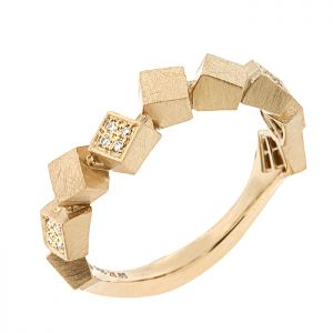 Χειροποίητο δαχτυλίδι χρυσό σε 14 καράτια με διαμάντια. RK17732