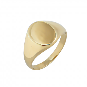 Δαχτυλίδι χρυσό 14Κ σεβαλιέ με οβάλ πλάκα. RZ18179