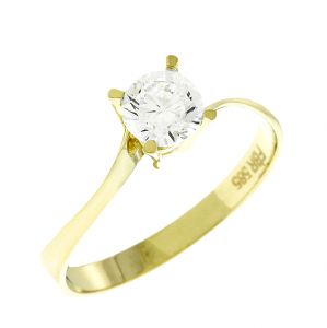 Χρυσό δαχτυλίδι μονόπετρο με ζιργκόν σε 9 καράτια.RZ18285