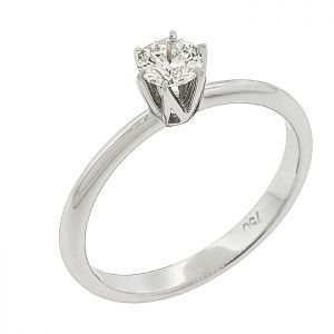 Μονόπετρο λευκόχρυσο δαχτυλίδι 18Κ με διαμάντι 0.30ct. RD18510