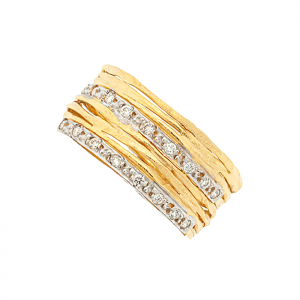 Χειροποίητο δαχτυλίδι χρυσό σε 18 καράτια με διαμάντια. RΚ18964