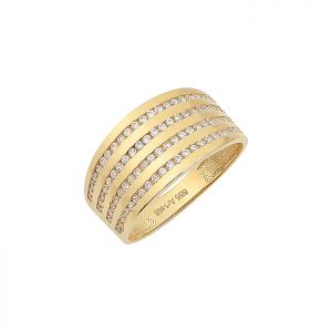 Δαχτυλίδι χρυσό 14 καράτια διχρωμο με ζιργκόν. RΖ19512