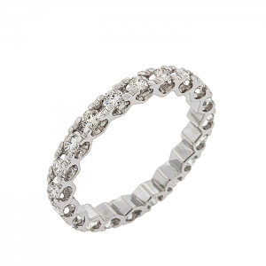 Εντυπωσιακό Ολόβερο δαχτυλίδι λευκόχρυσο 18 καράτια με διαμάντια 0.87ct. RL19940