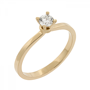 Μονόπετρο δαχτυλίδι σε κίτρινο χρυσό 18κ με διαμάντι 0.25ct. RD19960