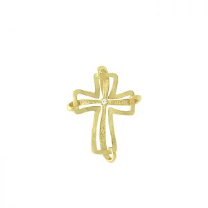 Μικρός χειροποίητος σταυρός σε κίτρινο χρυσό 14 καράτια. ΜΚ19977