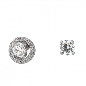 Σκουλαρίκια λευκόχρυσα ροζέτες με διαμάντια 0.78ct σε 18 καράτια. SK20124