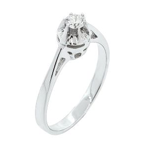 Λευκόχρυσο δαχτυλίδι 18 καράτια μονόπετρο με διαμάντι 0.16ct  ΛΕΥΚΟΥ ΧΡΩΜΑΤΟΣ F. RD2554