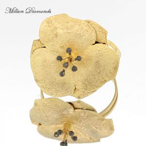 Δαχτυλίδι χρυσο με χειροποίητο λουλούδι σε 14 καράτια. RΚ2812