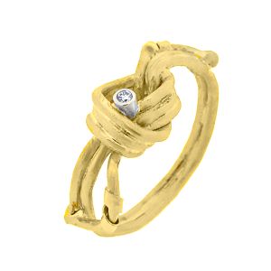 Χρυσό περίτεχνο χειροποίητο δαχτυλίδι σε 18 καράτια με διαμάντι 0.03ct RK3239